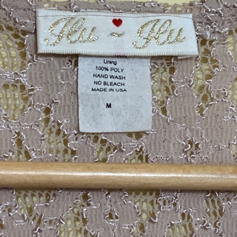 Glu-Glu || Tan Nude Embroidered Floral Lace Sheer Long Sleeve Stretch Top M - Picture 5 of 13